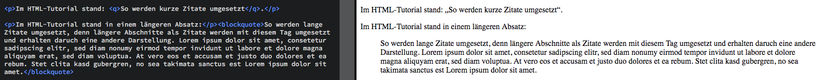 HTML-Tutorial - Zitate