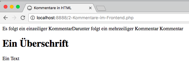 Kommentare in PHP