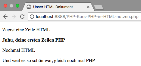 PHP in HTML - Abbildung 2